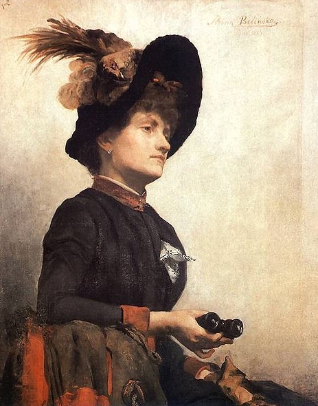 Portrait of a lady with binoculars